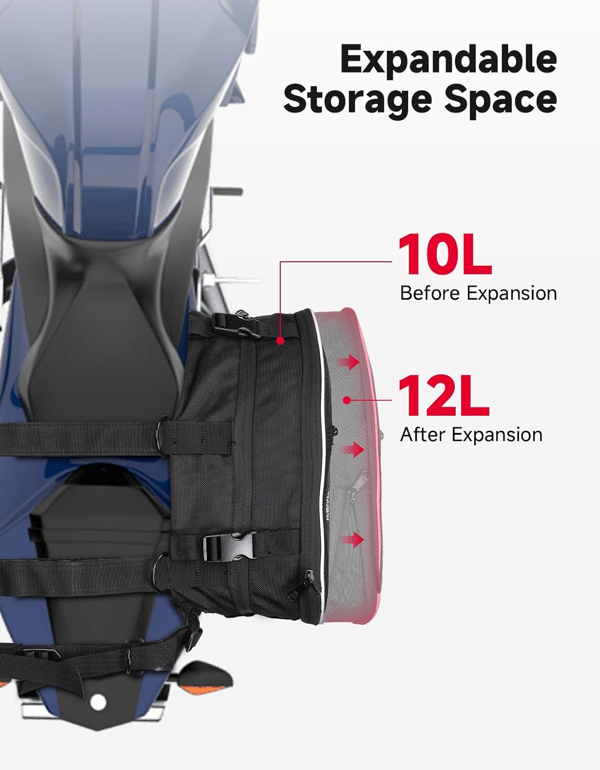 Motorcycle Saddlebags Expandable 20-24L with Rain Covers | Compatible with Dirt Bike Dual Sport Motorcross Motorbike
