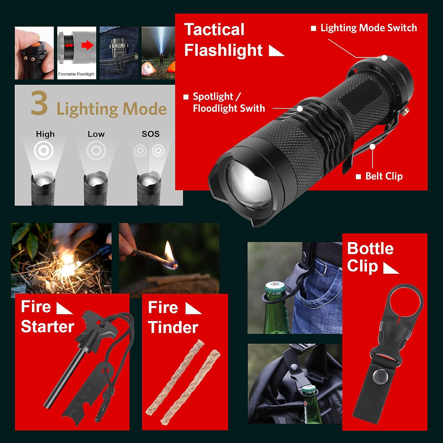 Survival Kits, Survival Gear and Equipment 116-in-1, Emergency Kit with First Aid Kit, Tactical Pen, Fishing Kit