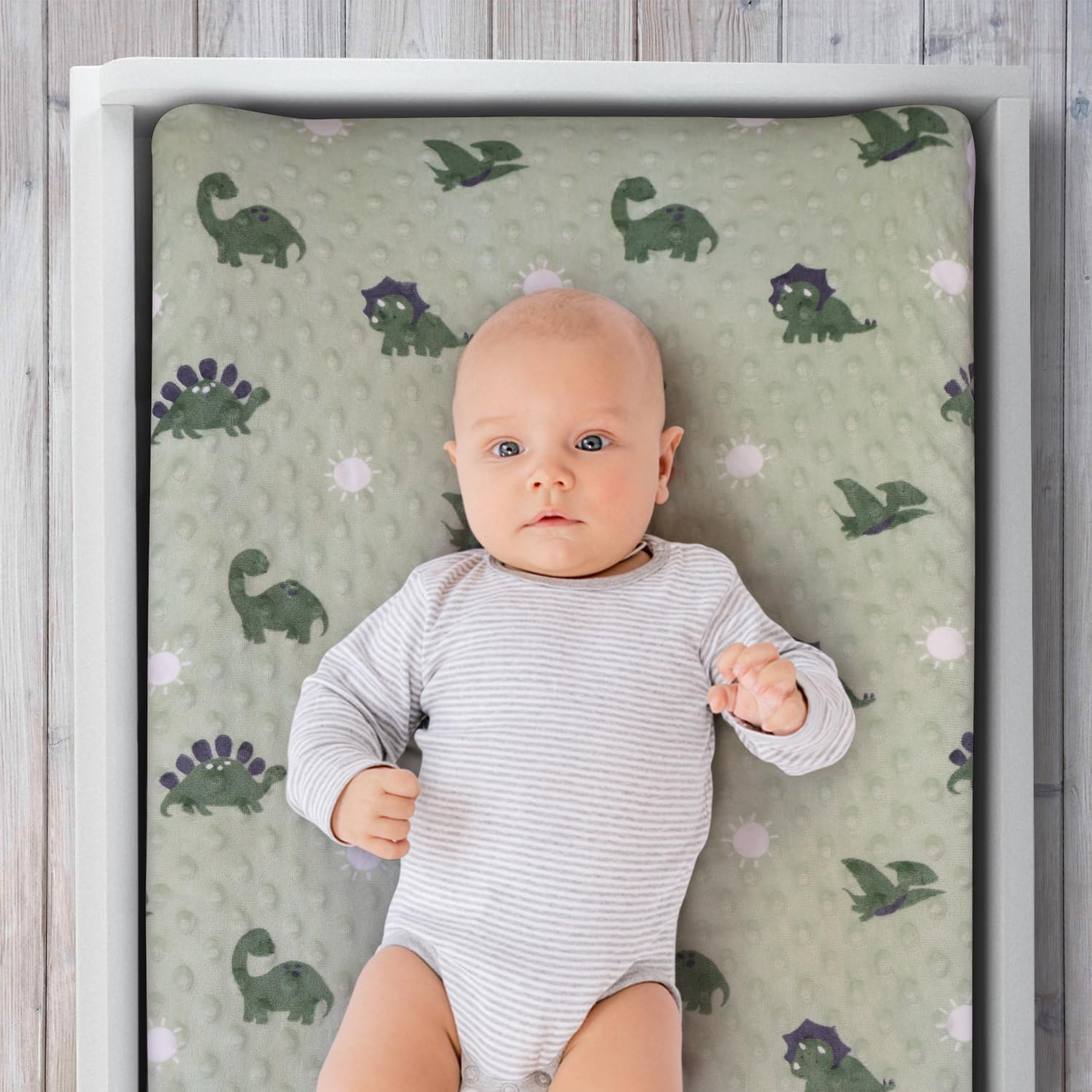 Baby Changing Pad Covers Boy, Minky Changing Table Sheets, Dinosaur Nursery Decor, Sage Green Baby Items