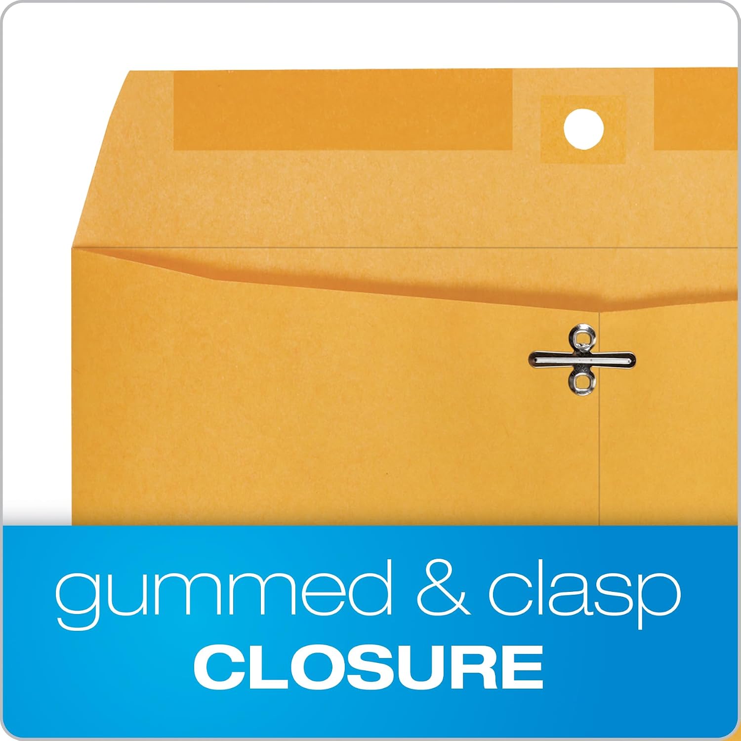 10 x 13 Clasp Envelopes, Gummed, Moisture-Activated Adhesive for Permanent Secure Seal, 28 lb Paper, Brown Kraft