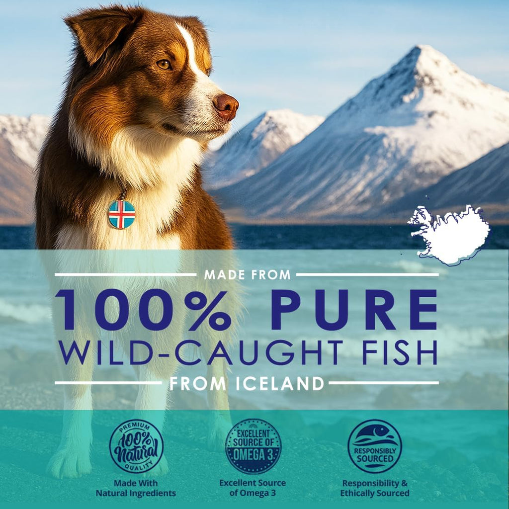 Wild Omega 3 Fish Oil for Dogs - Dog Fish Oil Liquid to Reduce Shedding & Itching - Supports Joints, Brain, and Heart