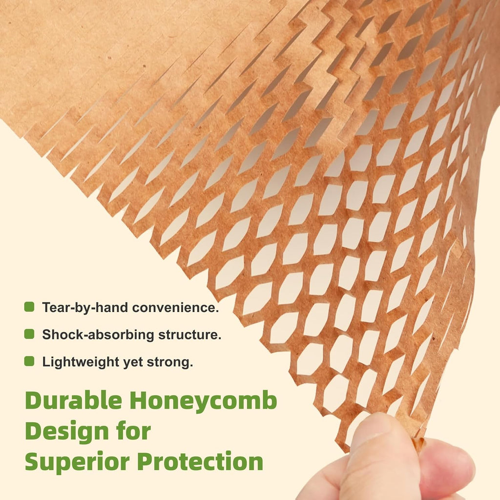 Honeycomb Packing Paper 12" x 55 ft - Eco-Friendly Cushioning Wrap for Moving, Shipping, and Packaging | Recyclable