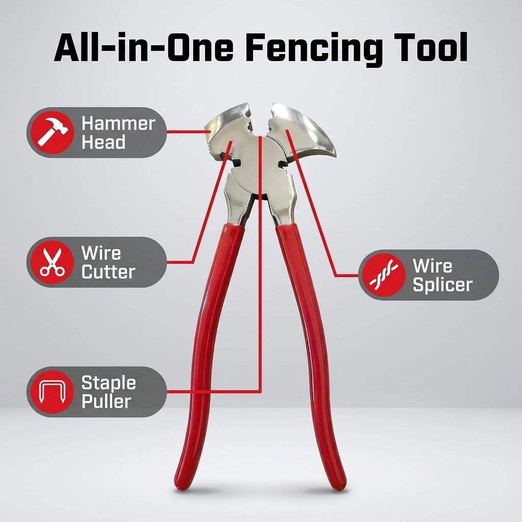 Fencing Pliers, 10-Inch Heavy Duty Fence Pliers Multi Tool