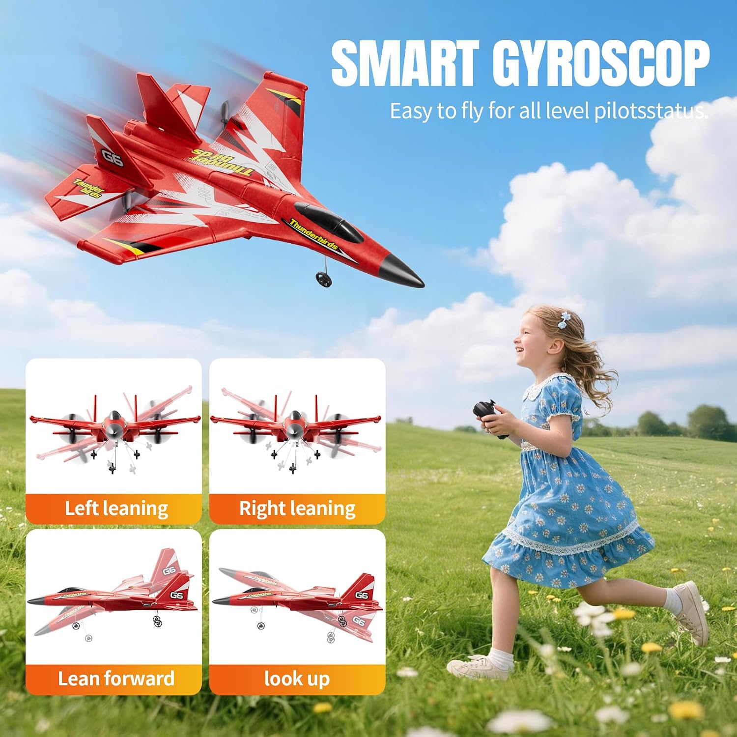 Foam RC Plane for Kids Adults Beginner, Remote Control Airplane RC Jet Helicopter Plane for Kids Adults, 2.4GHz