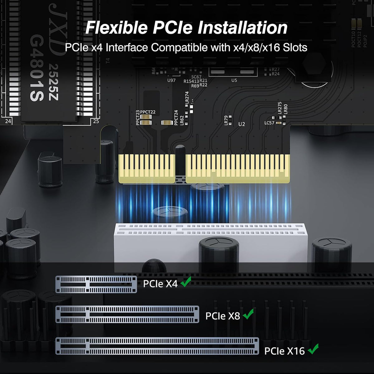 4 Port Gigabit PCIe RJ45 Network Card with Intel I350-T4 Controller