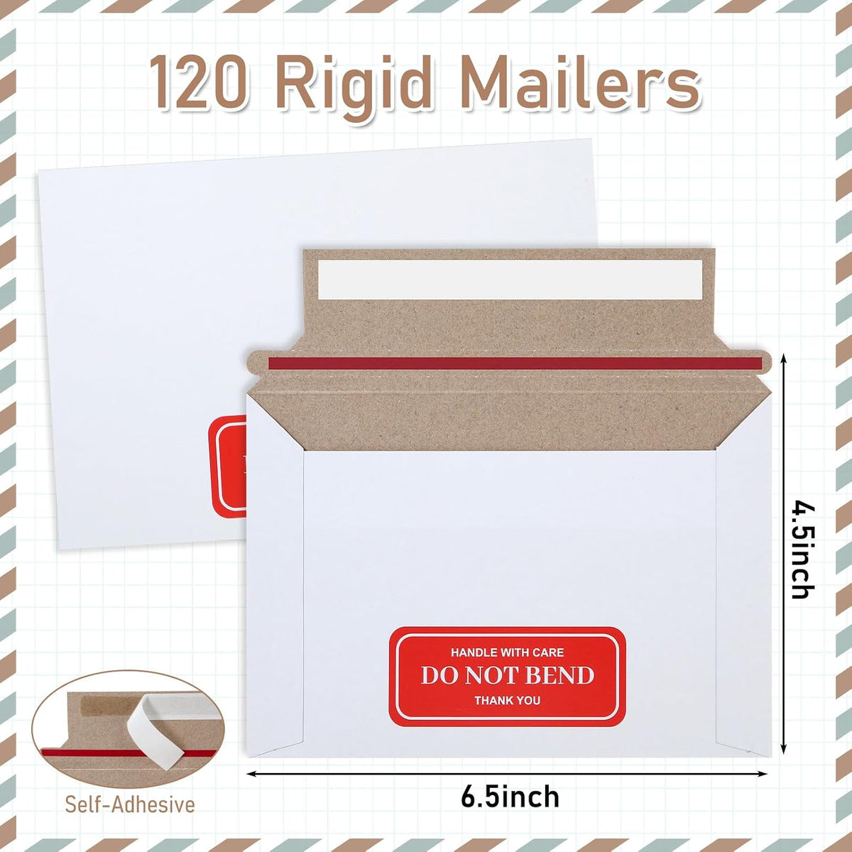 120 Pack Photo Mailers Rigid Cardboard Envelopes