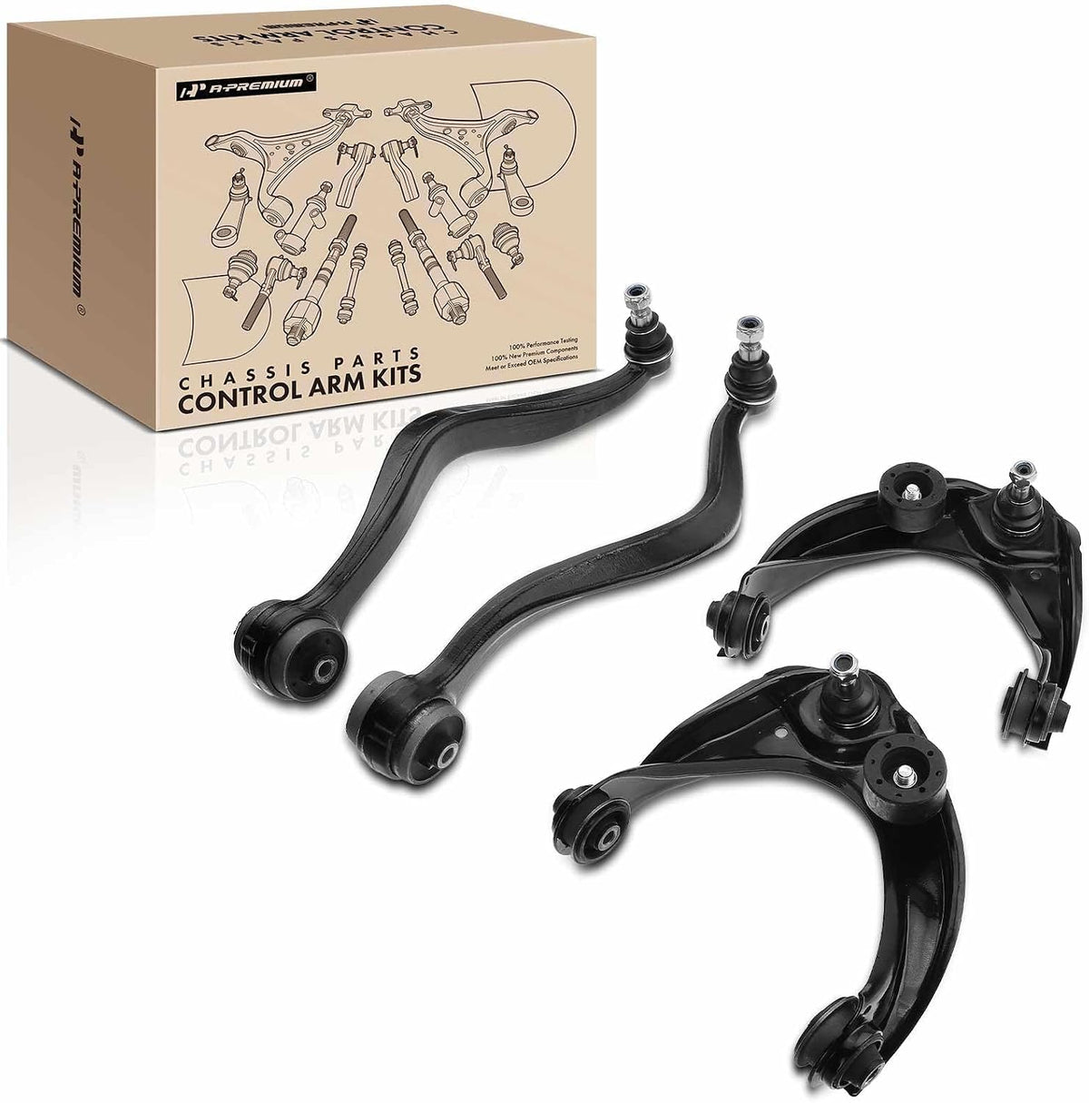 A-Premium Front Upper & Lower Control Arm Kit, with Ball Joint & Bushing