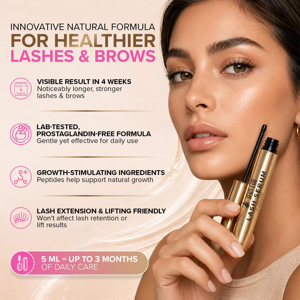Korean Lash Serum for Eyelash Growth (0.17fl.oz / 5ml) | Thickness and Growth Serum | Eyebrow & Eyelash Enhancing