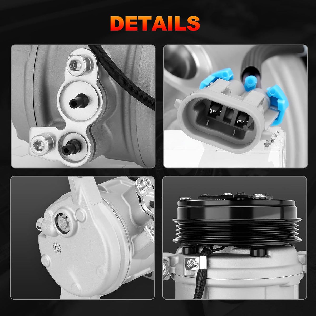 AC Compressor with Clutch Compatible with Chevrolet, GMC Silverado, Suburban, Sierra, Avalanche, Express, Tahoe, Yukon, Escalade, and More Replace CO 29002C, 15036042, 15068853