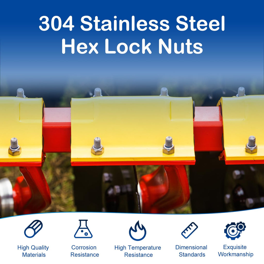 15Pcs M10 x 1.5mm Lock Nuts, Metric Nylon Insert Hex Locknuts for M10 Bolts