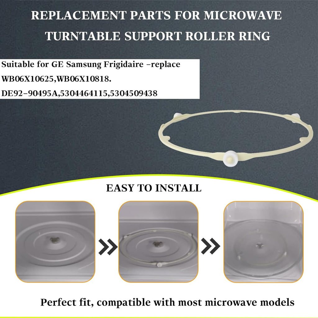 Microwave Turntable Support Roller Ring, Compatible with Samsung/GE/Frigidaire/Whirlpool/Maytag/Kenmore, Replaces