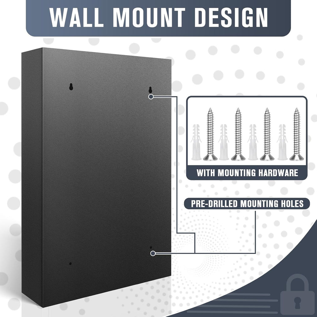 Key Cabinets, Key Organizer Box(64 Keys),Key Cabinet Wall Mount, Key Lock Box Wall Mount for Hotels Offices Property