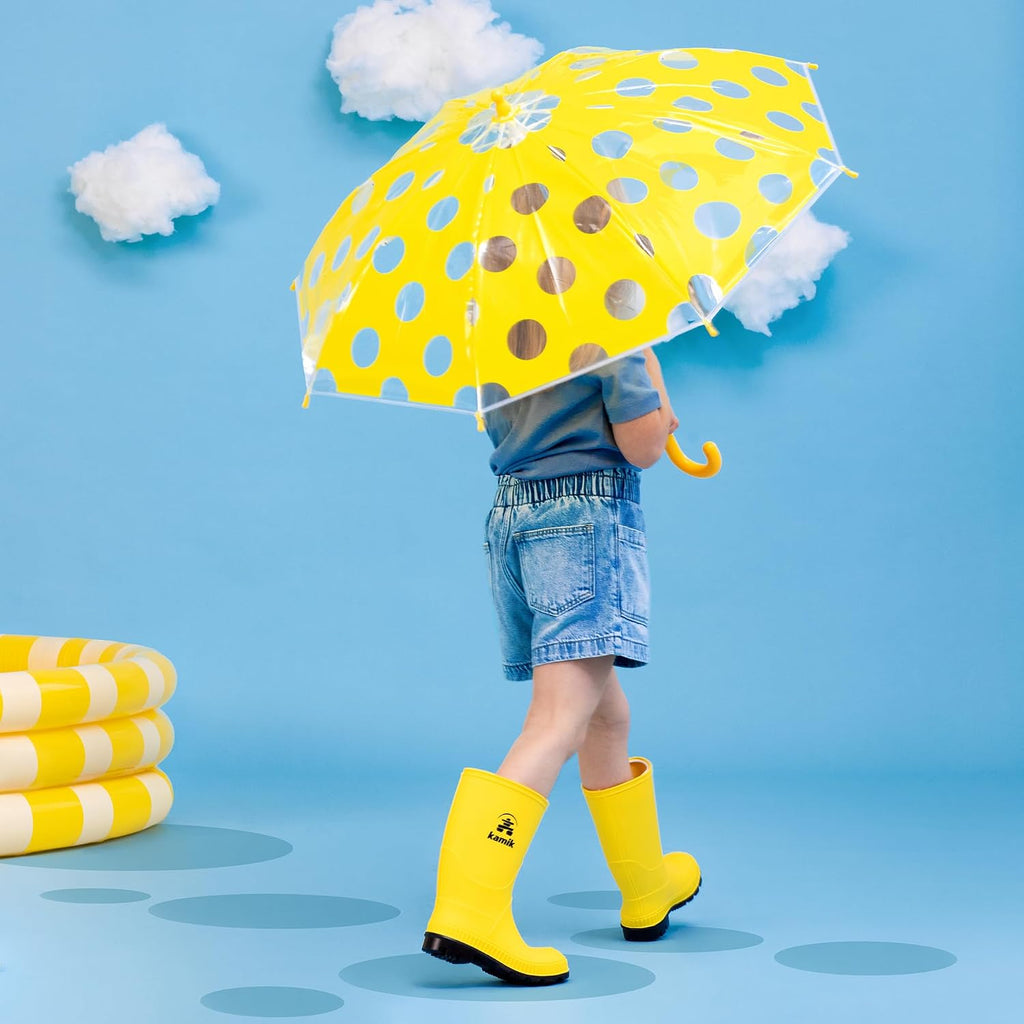 Kid Stomp Rain Boots - Waterproof Rain Boots for Boys & Girls - Slip-Resistant Mud Traction Footwear - Easy Pull-On
