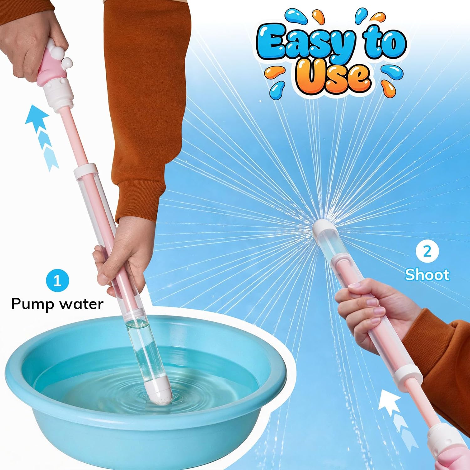 3 PCS Firework-Shaped Spray Water Gun for Kids,Cute Squirt Guns Summer Outdoor Water Toys for Swimming Pool Beach
