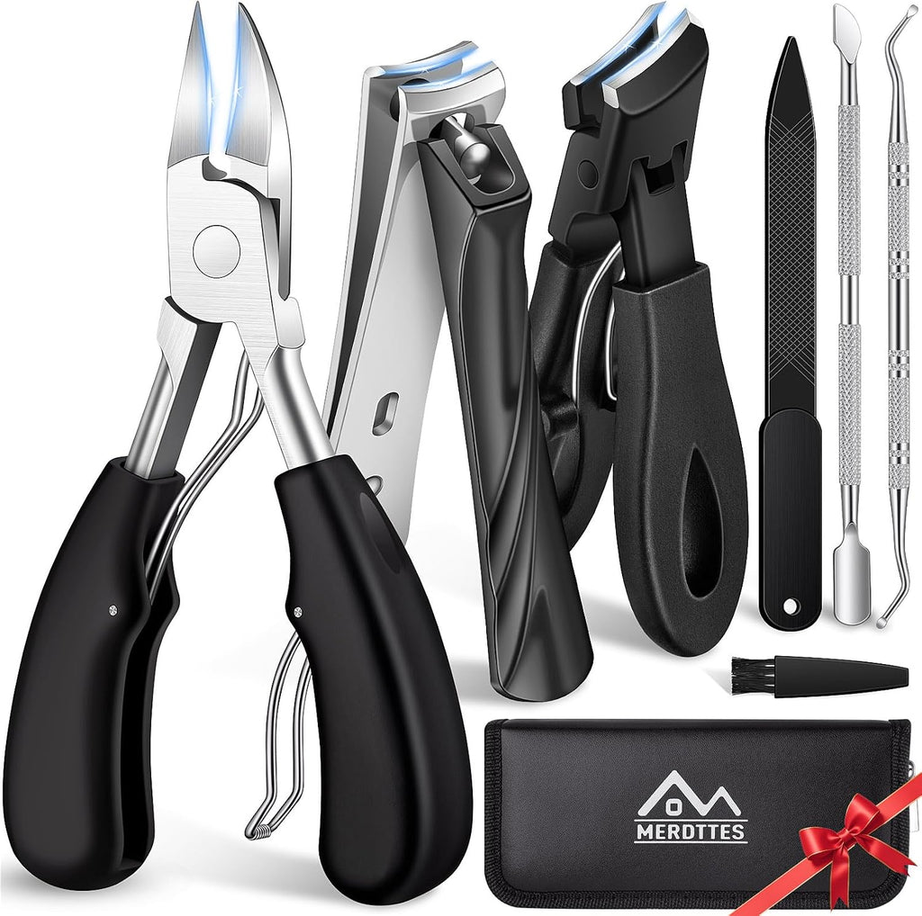 Toenail Clippers for Seniors Thick Toenails, Sharp Ingrown Toenail Clippers Nail Cutter Long Handle with Wide Jaw for