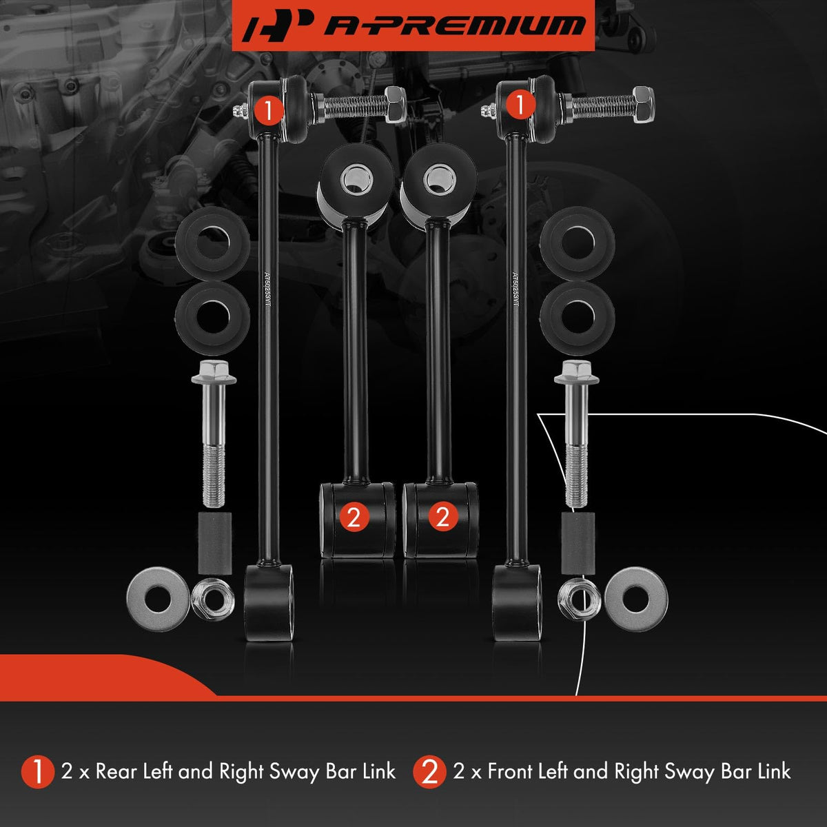 A-Premium Front & Rear Sway Bar Link Stabilizer Bar End Link Kit