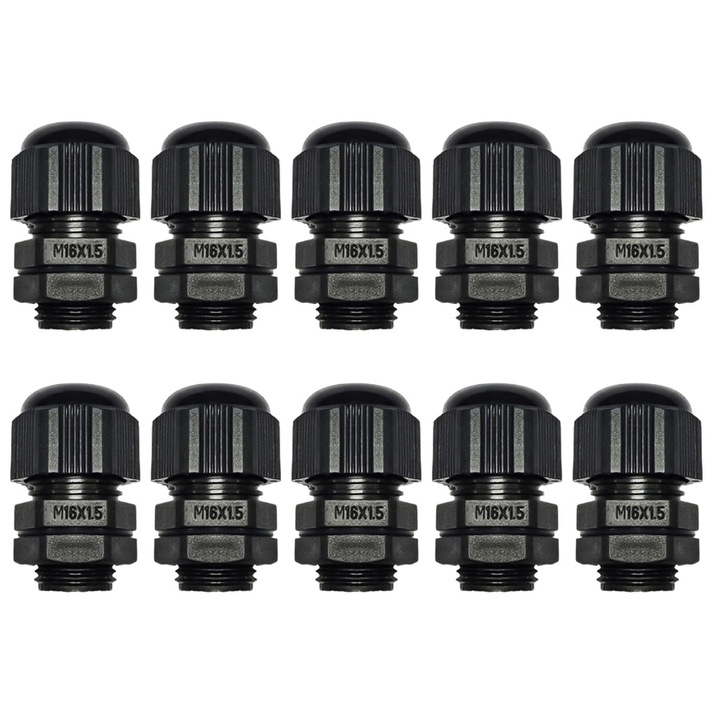 BORDSTRACT 10Pcs M16x1.5 Black Cable Gland