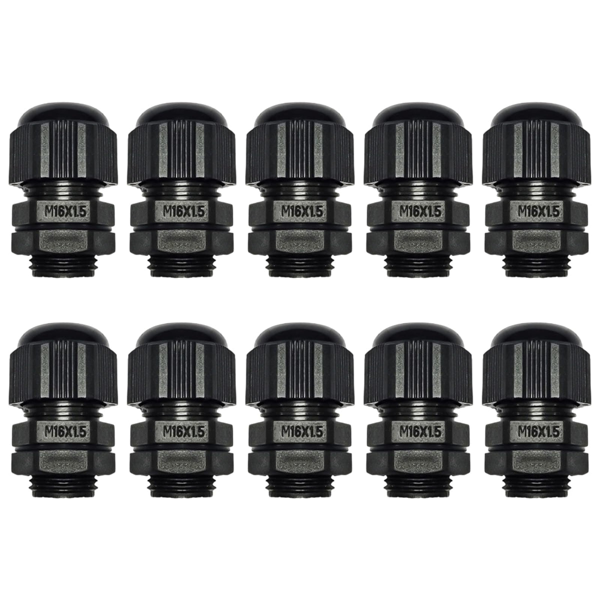 BORDSTRACT 10Pcs M16x1.5 Black Cable Gland