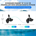 12 1/4x15 Propeller for Johnson Evinrude 40-75HP, 13-Spline RH
