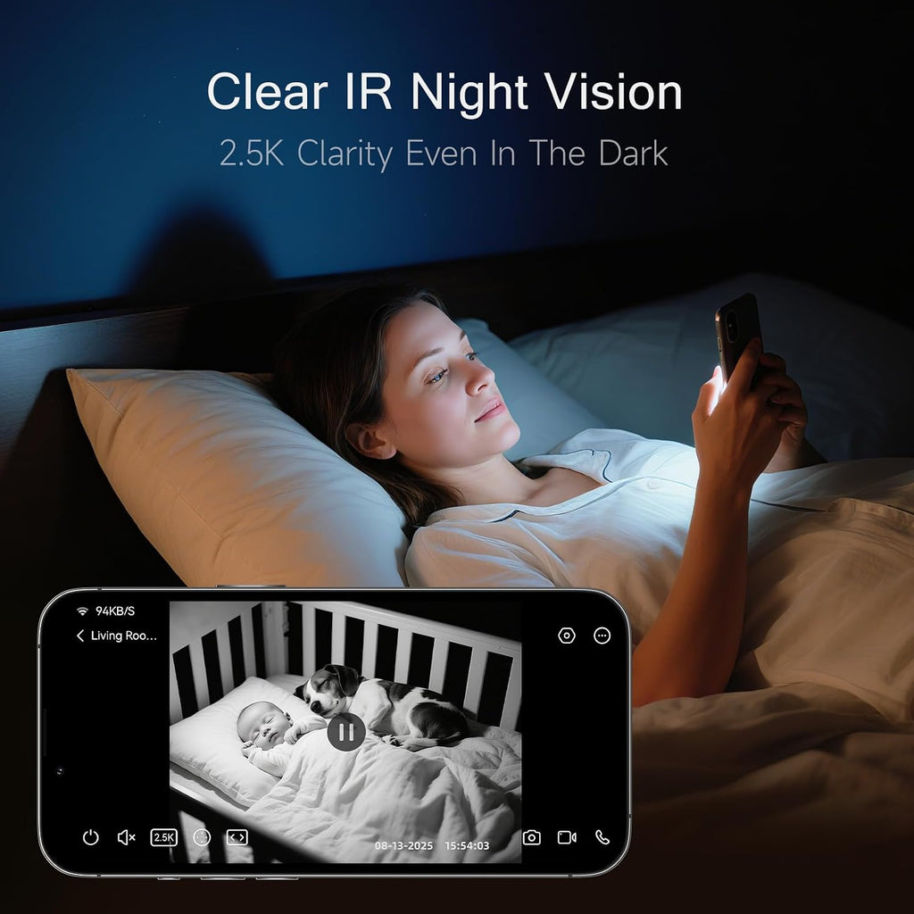 2.5K Pet Camera Indoor with Phone App, Dog/Cat Camera | 4MP Indoor Camera for Home Security, Baby Monitor with Free