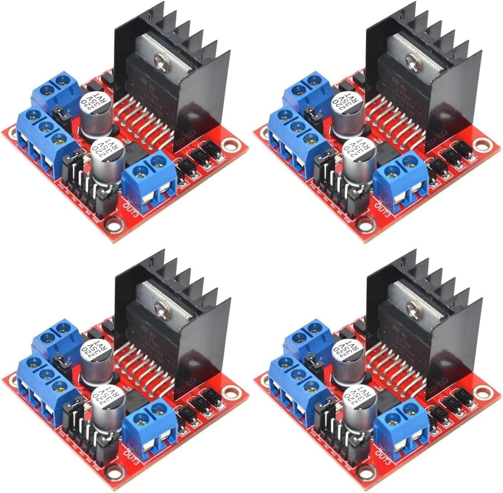 WWZMDiB L298N Motor Driver Controller Board DC Dual H Bridge Module for Arduino Raspberry Pi Stepper Motor (4 Pcs, L298N)