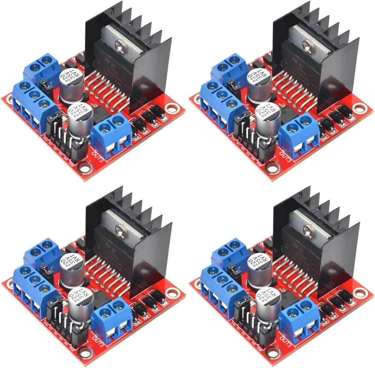 WWZMDiB L298N Motor Driver Controller Board DC Dual H Bridge Module for Arduino Raspberry Pi Stepper Motor (4 Pcs, L298N)