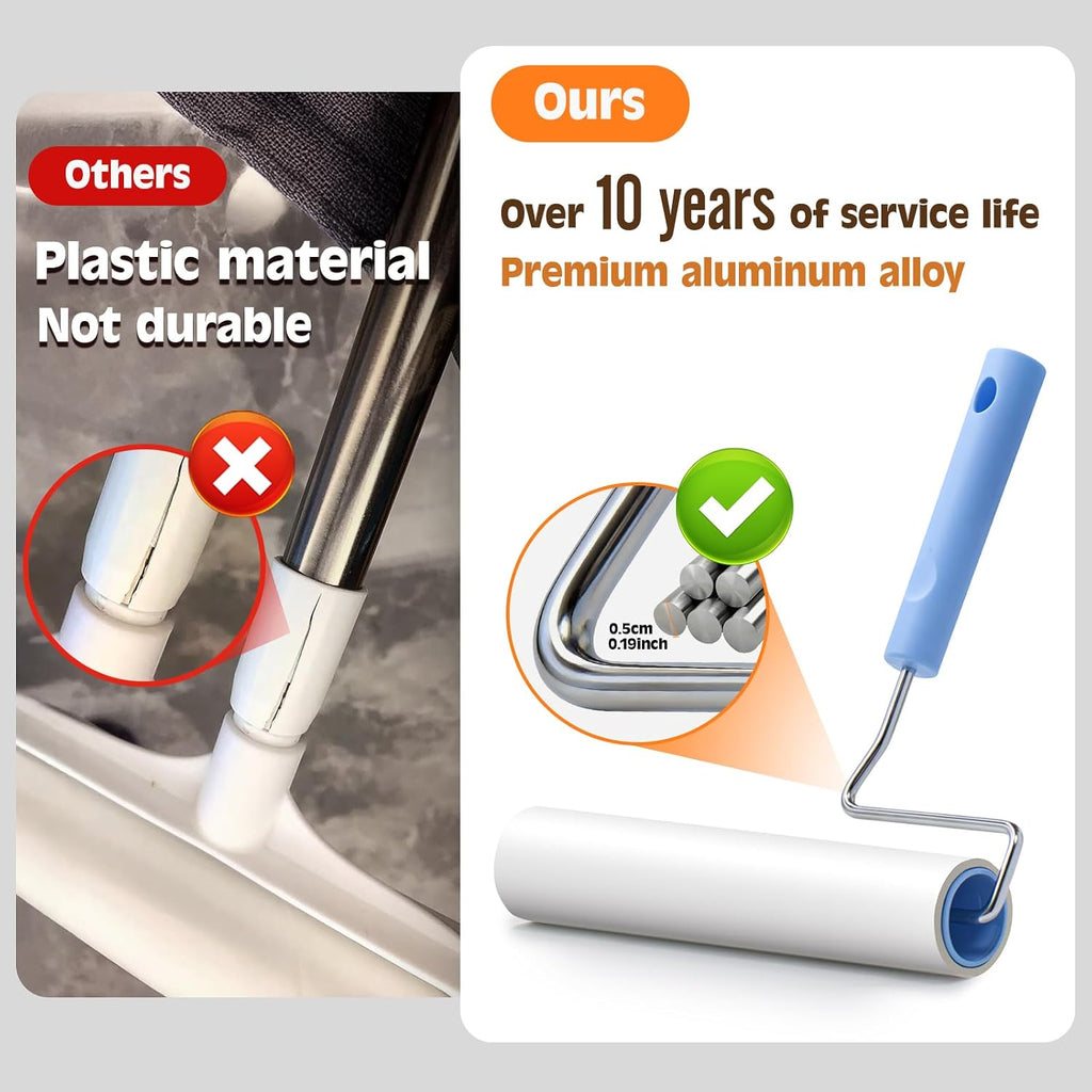 Lint Roller for Pet Hair Extra Sticky,10 Years Lifespan,9.45''/6.3" Pet Hair Removal Tool Roller for Pet Dog Cat Hair