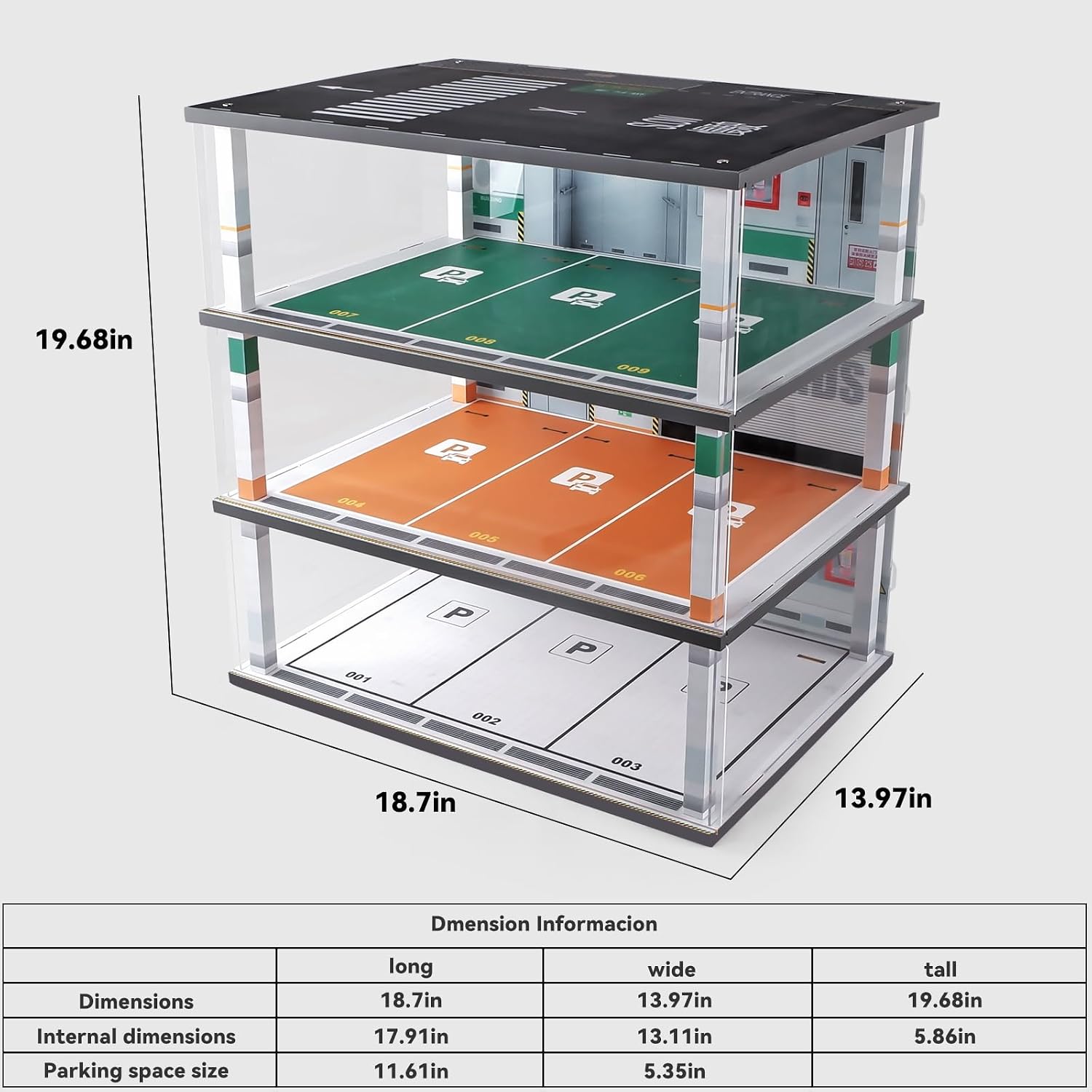 Model Car Display Case 1:18 Scale Diecast Diorama Garage with Lights for Lego Alloy Car Collectibles Wood Storage