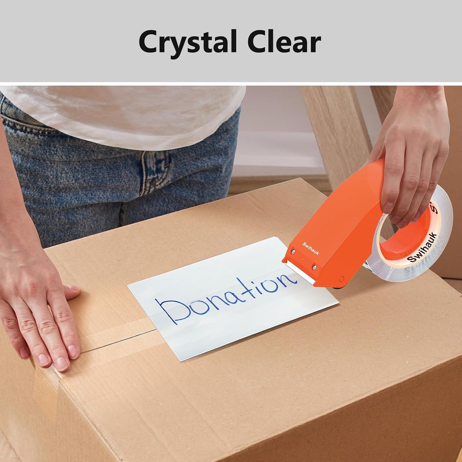 1.88 in x 66.6 YDs Heavy Duty Packing Tape with Dispenser, Strong & Durable Shipping Tape, Packaging Tape, Clear