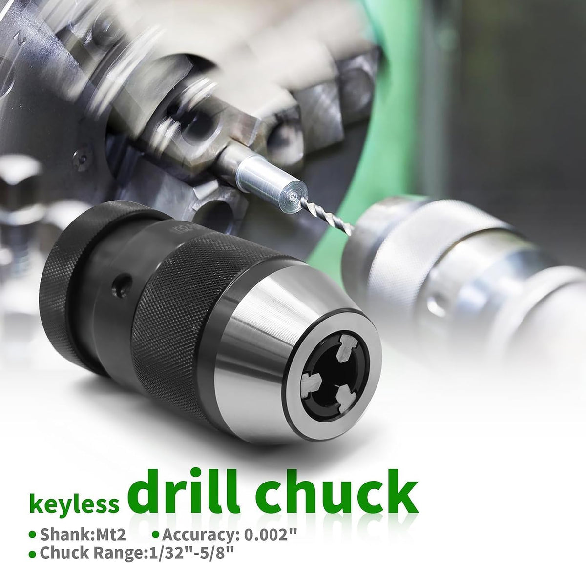 1/32"- 5/8" Heavy Duty JT33 Keyless Lathe Drill Chuck MT2 Shank