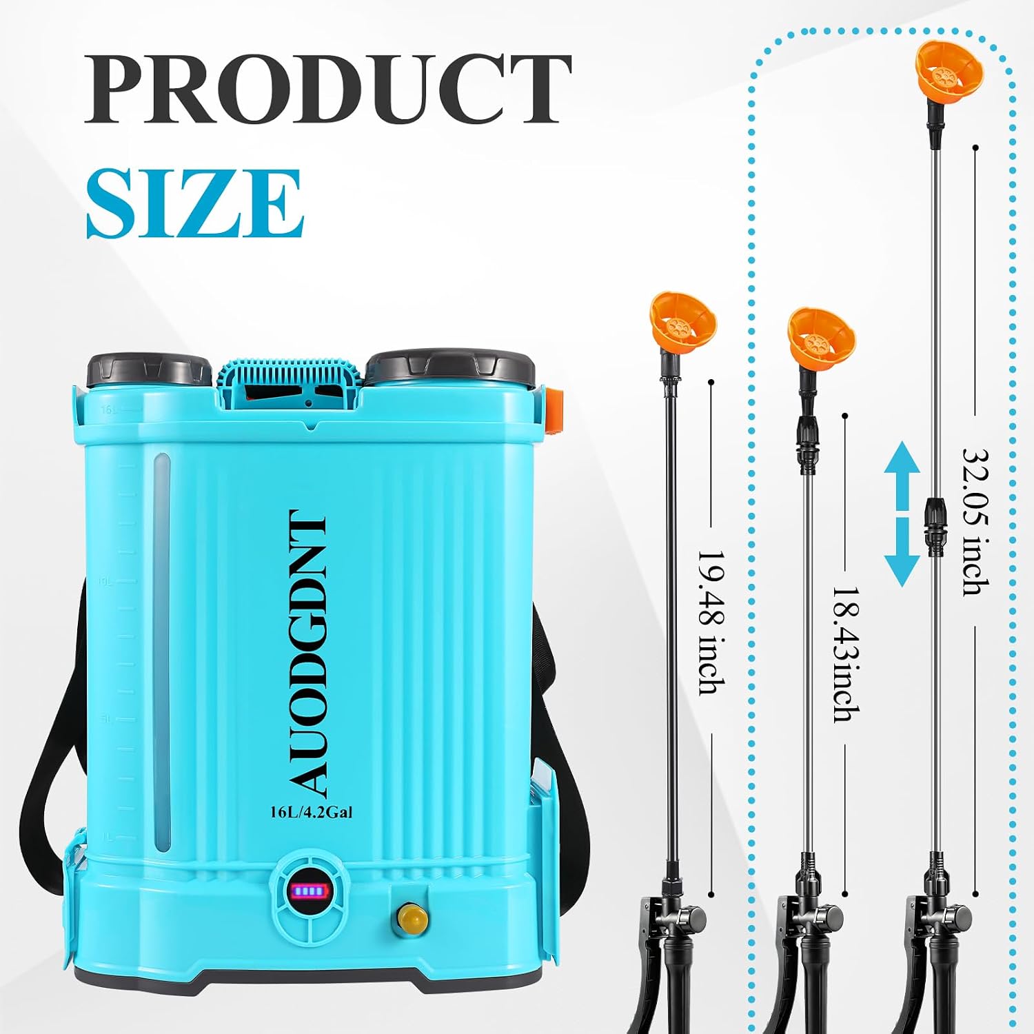 Battery Powered Backpack Sprayer 4.2 Gallon with Auto-Mixing System, Dual Battery System, Compatible with Makita 21V