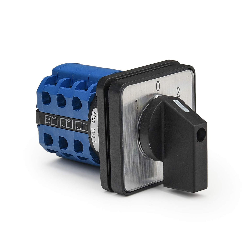 APIELE Changeover Selector Switch 3 Position 440V Universal Rotary Cam Selector (20A 12 Terminal)