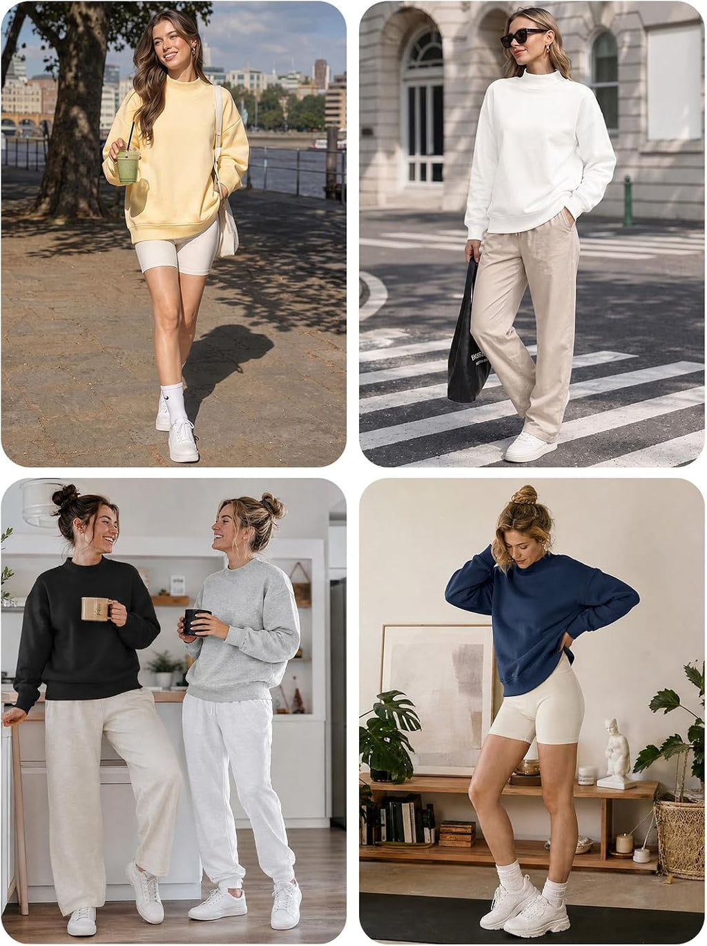 Womens Fall Mock Neck Pullover Sweatshirt Long Sleeve Top