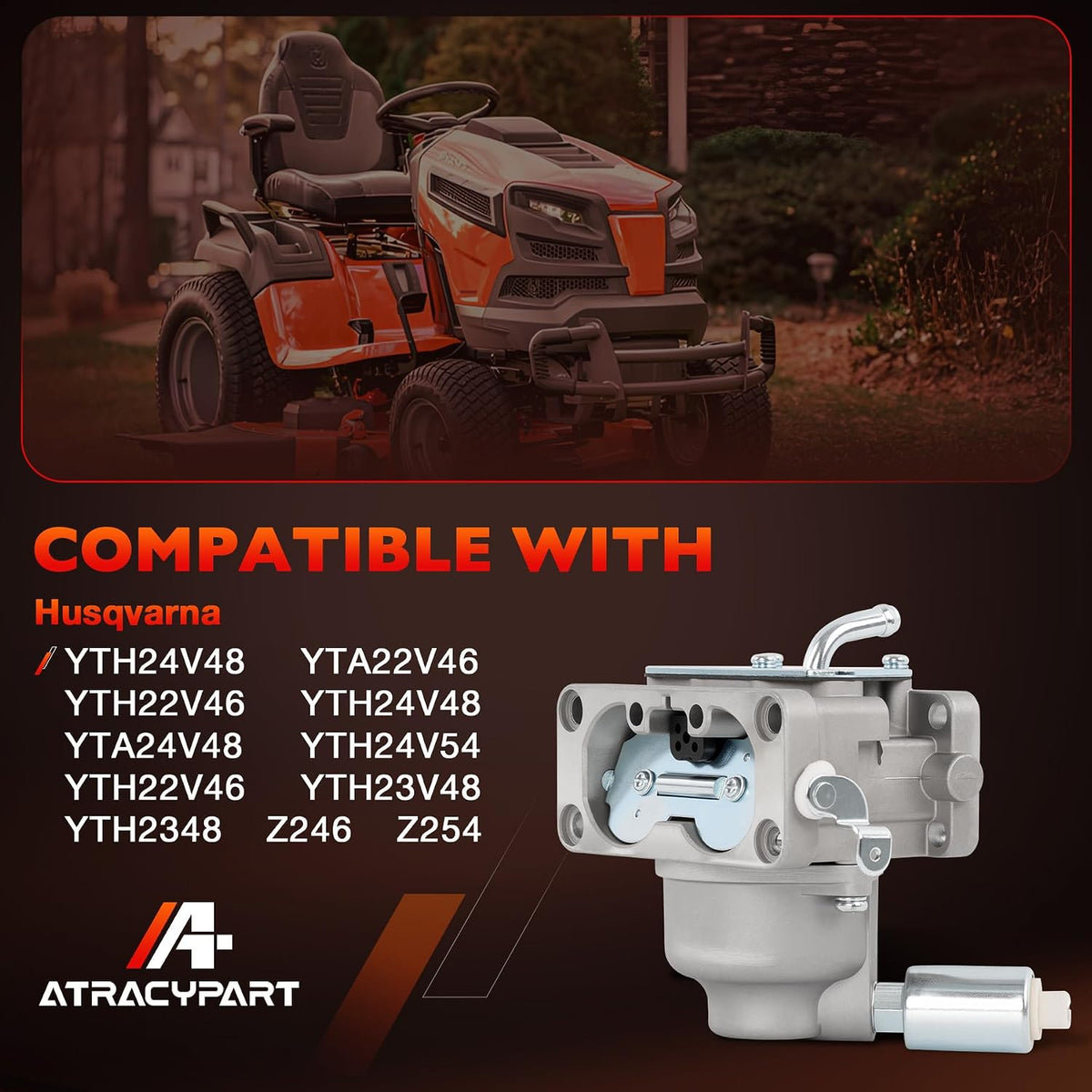 Carburetor Compatible with Husqvarna YTA22V46 YTA24V48 YTH22V46