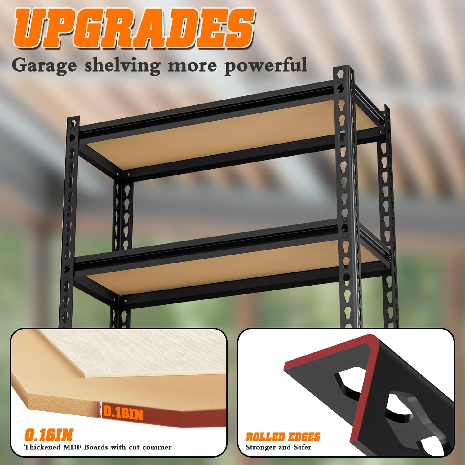 5-Tier Heavy Duty Storage Shelving Unit, 2000 lbs Capacity, Adjustable Metal Utility Shelf, 35" L x 16" W x 73" H for