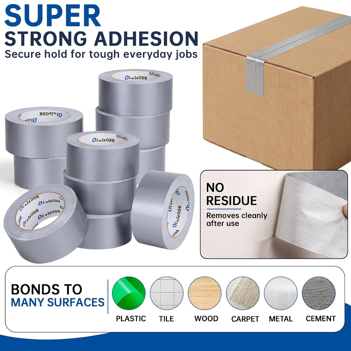 Silver Duct Tape Bulk, 2 Inches x 30 Yards, 22 Pack
