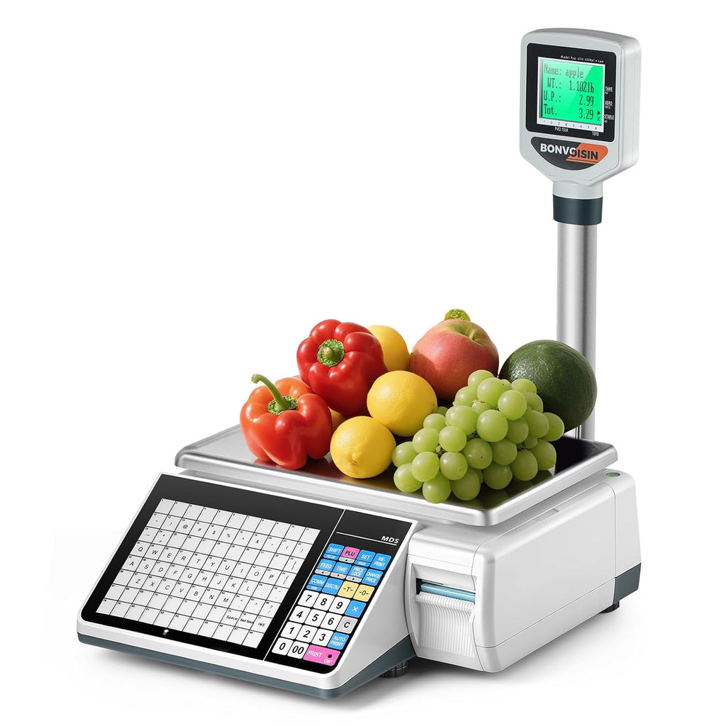 Label Printing Scale Price Computing Scale 33lbs Barcode Printing Scale Deli Scale for Shop