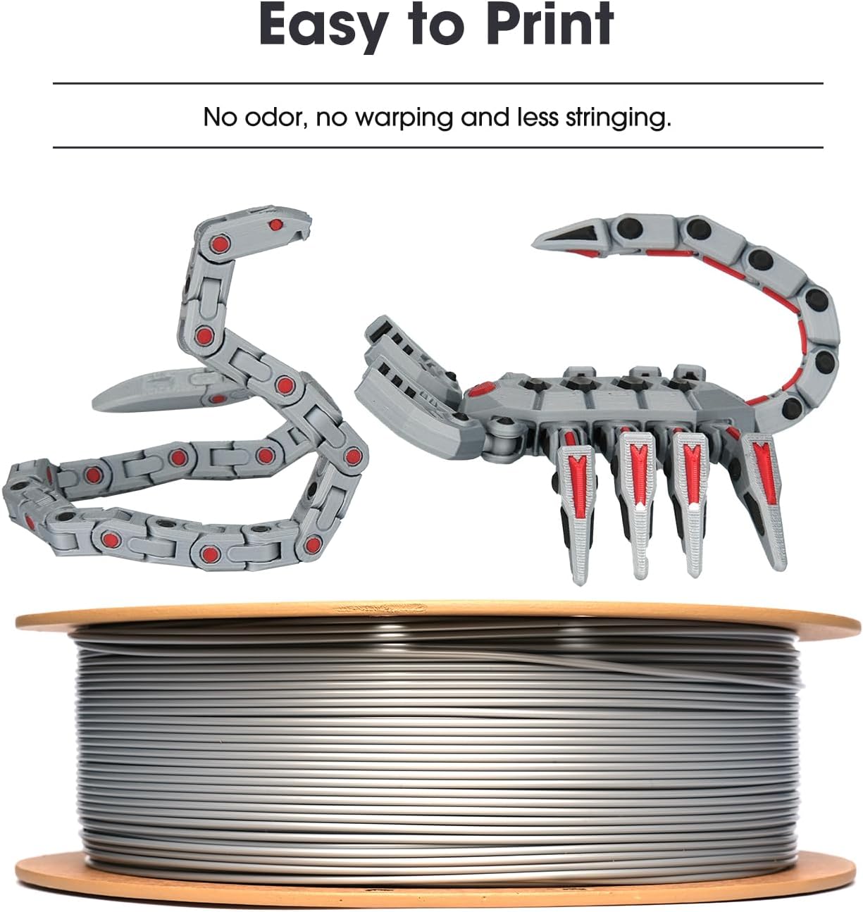 PLA Basic Filament 1.75mm, 3D Printer Filament High Speed PLA for Fast Printing, 1KG Spool (2.2 LBS) 3D Printing