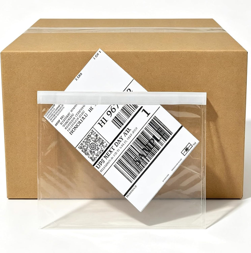 6" x9" Clear Adhesive Top Loading Packing List Pouches, Blank Shipping Label Envelopes Keeps Paper Safe While Shipping