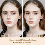 2-in-1 Foundation + Concealer, Full Coverage Makeup(01 Fair Ivory)