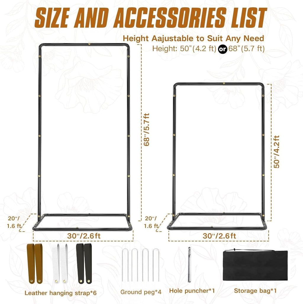 Blcak Wedding Sign Holder Adjustable Welcome to Our Wedding Sign Stand 68”x31”x 20”,Heavy Duty Easel Stand for Sign