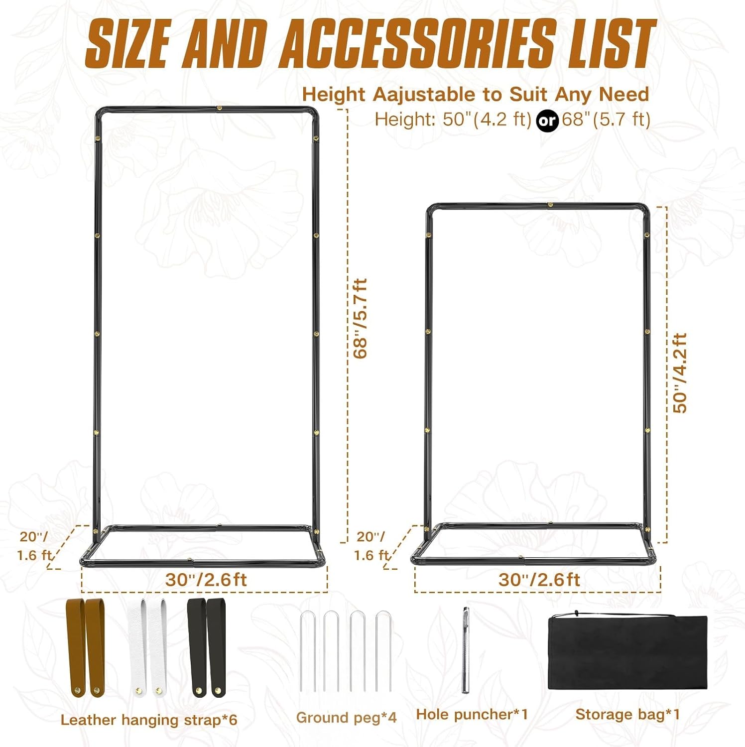 Blcak Wedding Sign Holder Adjustable Welcome to Our Wedding Sign Stand 68”x31”x 20”,Heavy Duty Easel Stand for Sign