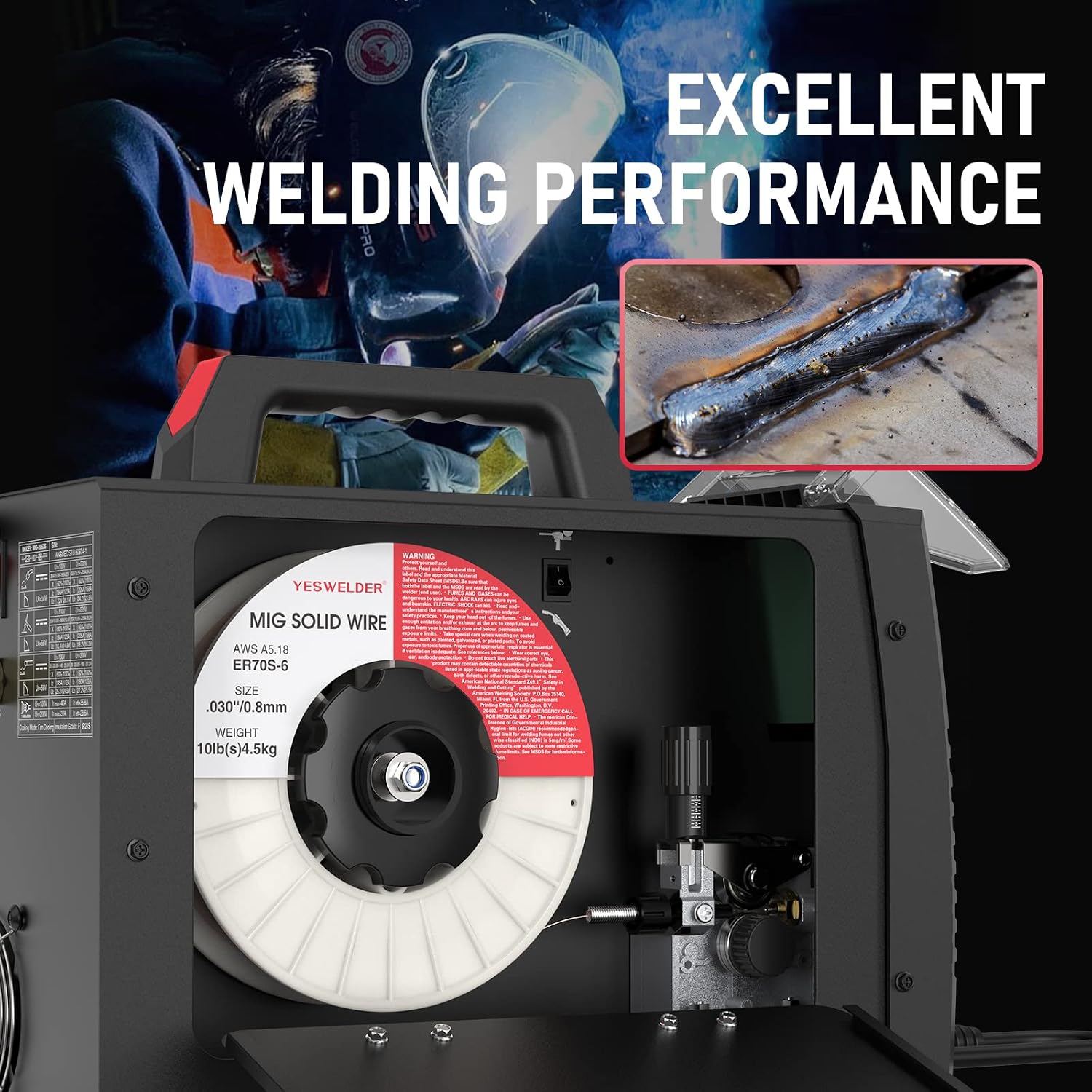 MIG Welding Wire, ER70S-6 Solid Carbon Steel | 0.030 in, 10 lb spool with high feedability, smooth, consistent wire
