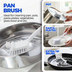 6 Pack Dish Brush Set with Bottle Brush, Dish Scrub Brush,Black