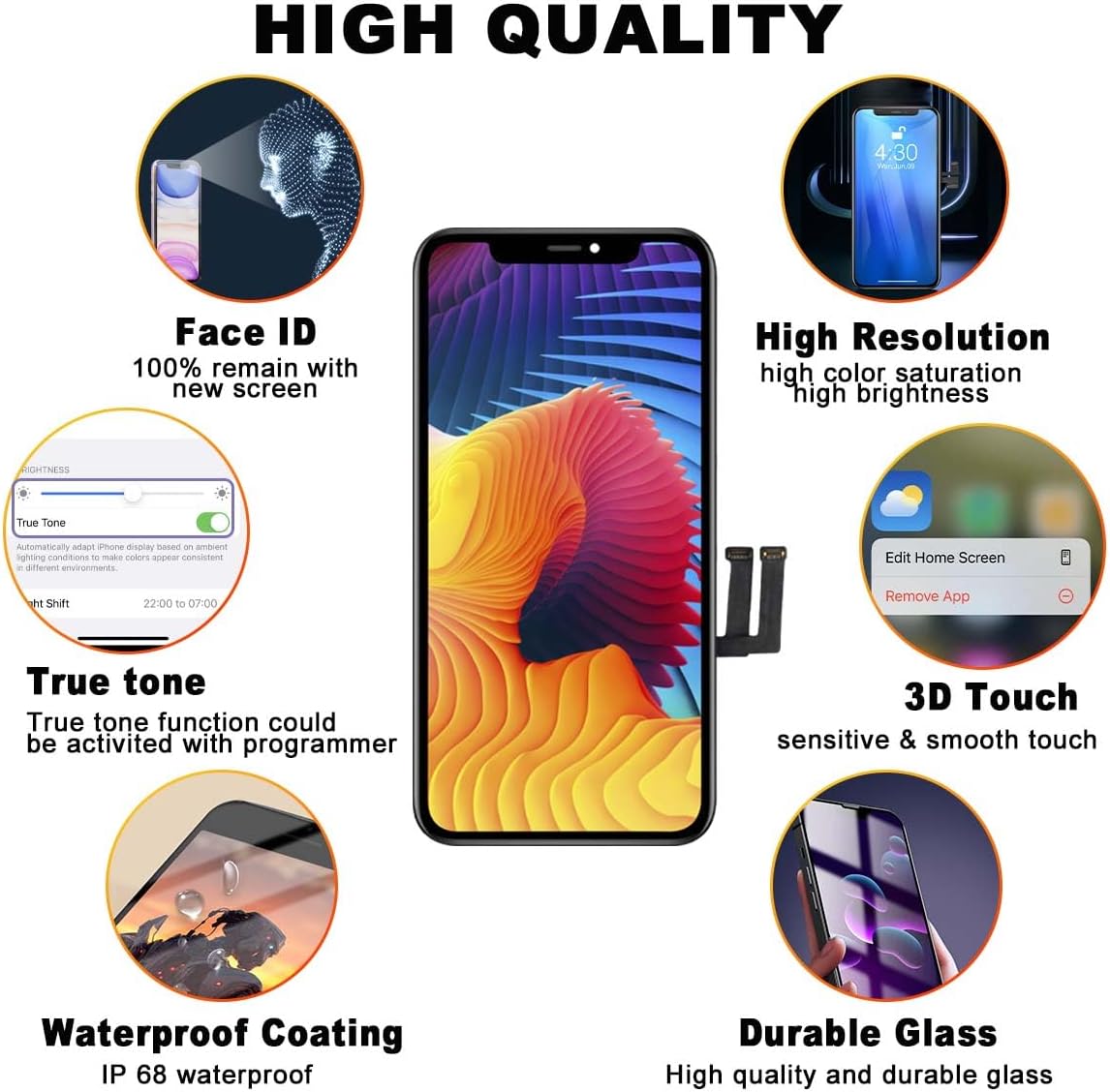 for iPhone 11 Screen Replacement Kit,6.1" Full HD