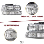 Headlight Assembly Fit for 1999-2002 Chevy Silverado