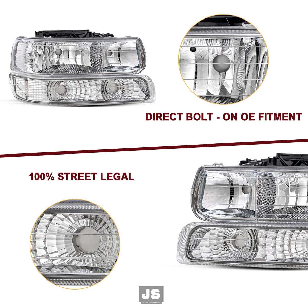 Headlight Assembly Fit for 1999-2002 Chevy Silverado