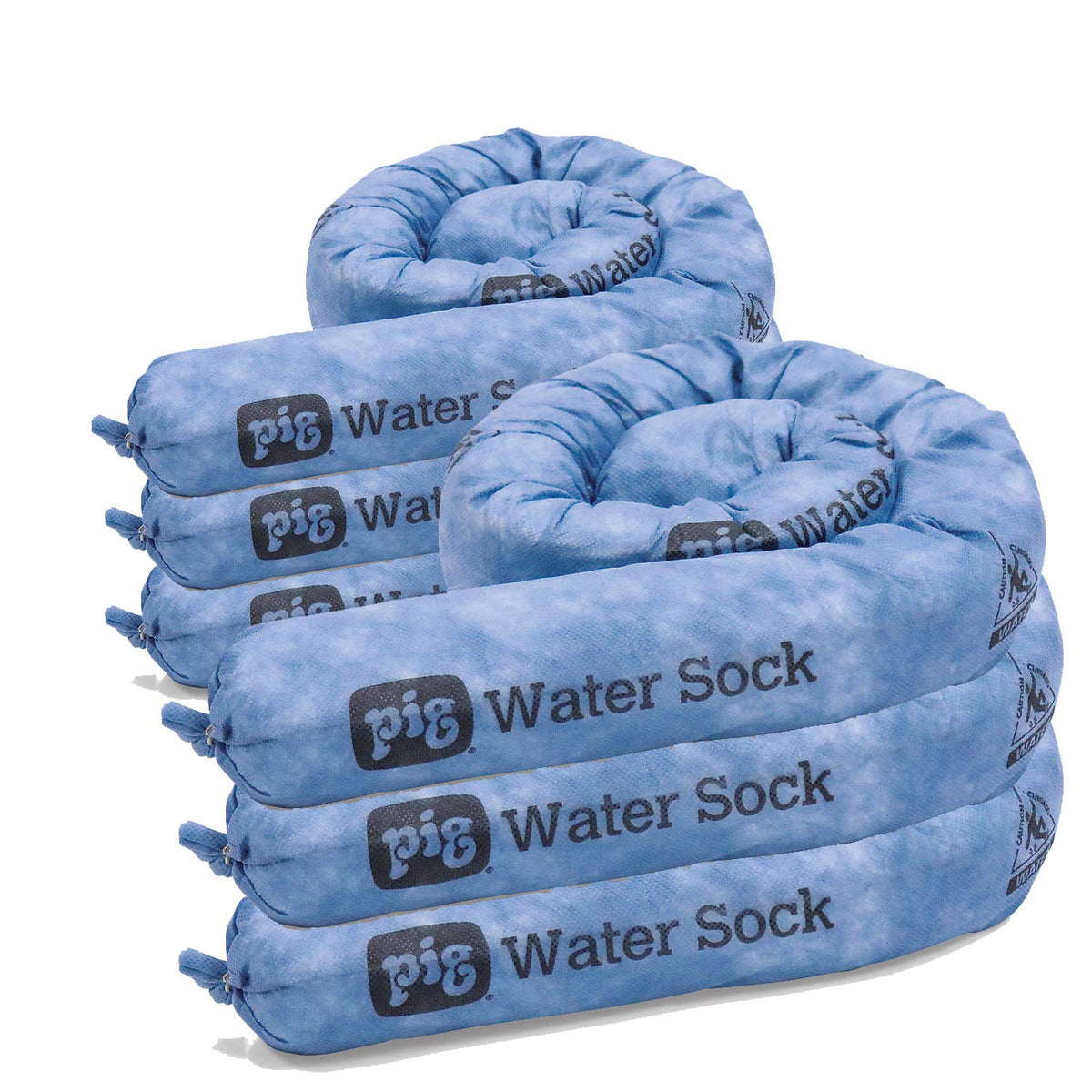 Super Absorbent Sock for Water | 6 Pack | ext. Dia. 3" x 4' L | Absorbs Up to 1.75 Gallons per Sock | PM50635