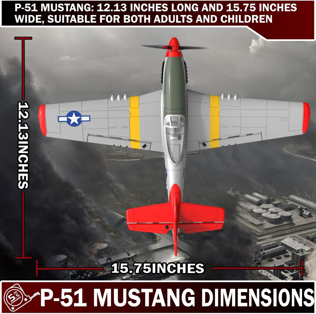 4 Channel RC Plane, Ready to Fly Aerobatic Aircraft, Easy Control for Beginners, P51 Mustang RC Airplane Best Gift