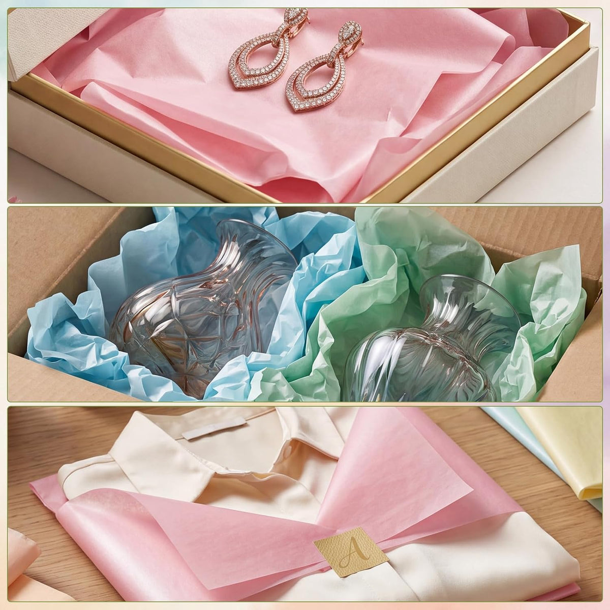 110 Sheets Tissue Paper for Gift Bags & Crafts 7 Metallic Colors